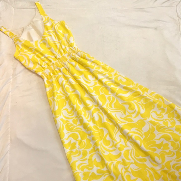 Ann Taylor Dresses & Skirts - Ann Taylor Yellow and White Printed Maxi Dress